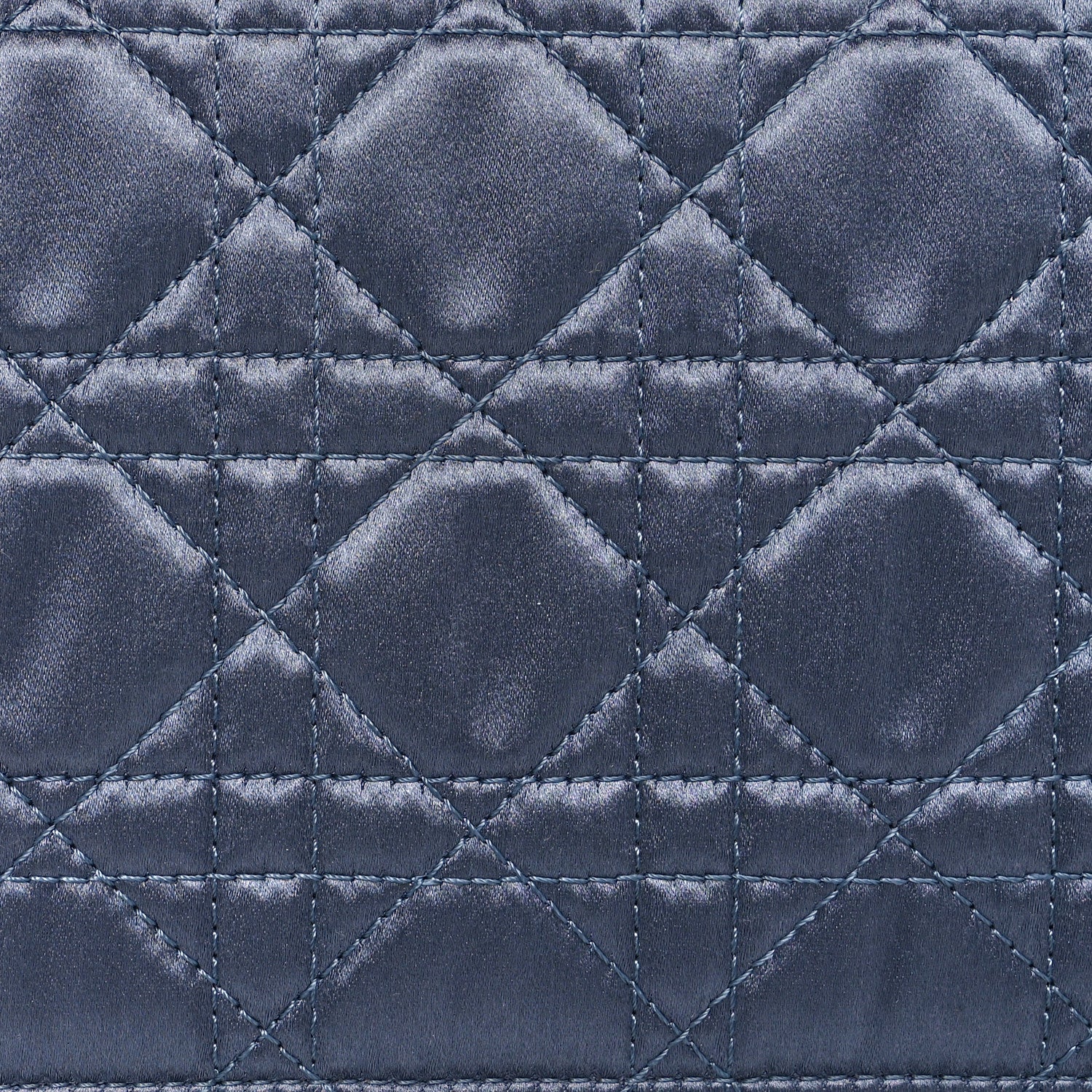 Christian Dior Satin Cannage Lady Dior Clutch Blue 10 of 12