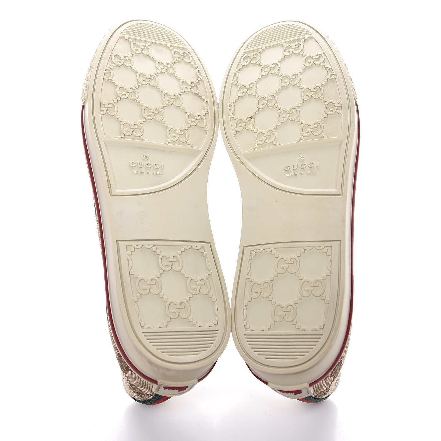 Gucci Monogram Script Web Flats 38 Beige Ebony 7 of 11