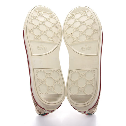 Gucci Monogram Script Web Flats 38 Beige Ebony 7 of 11