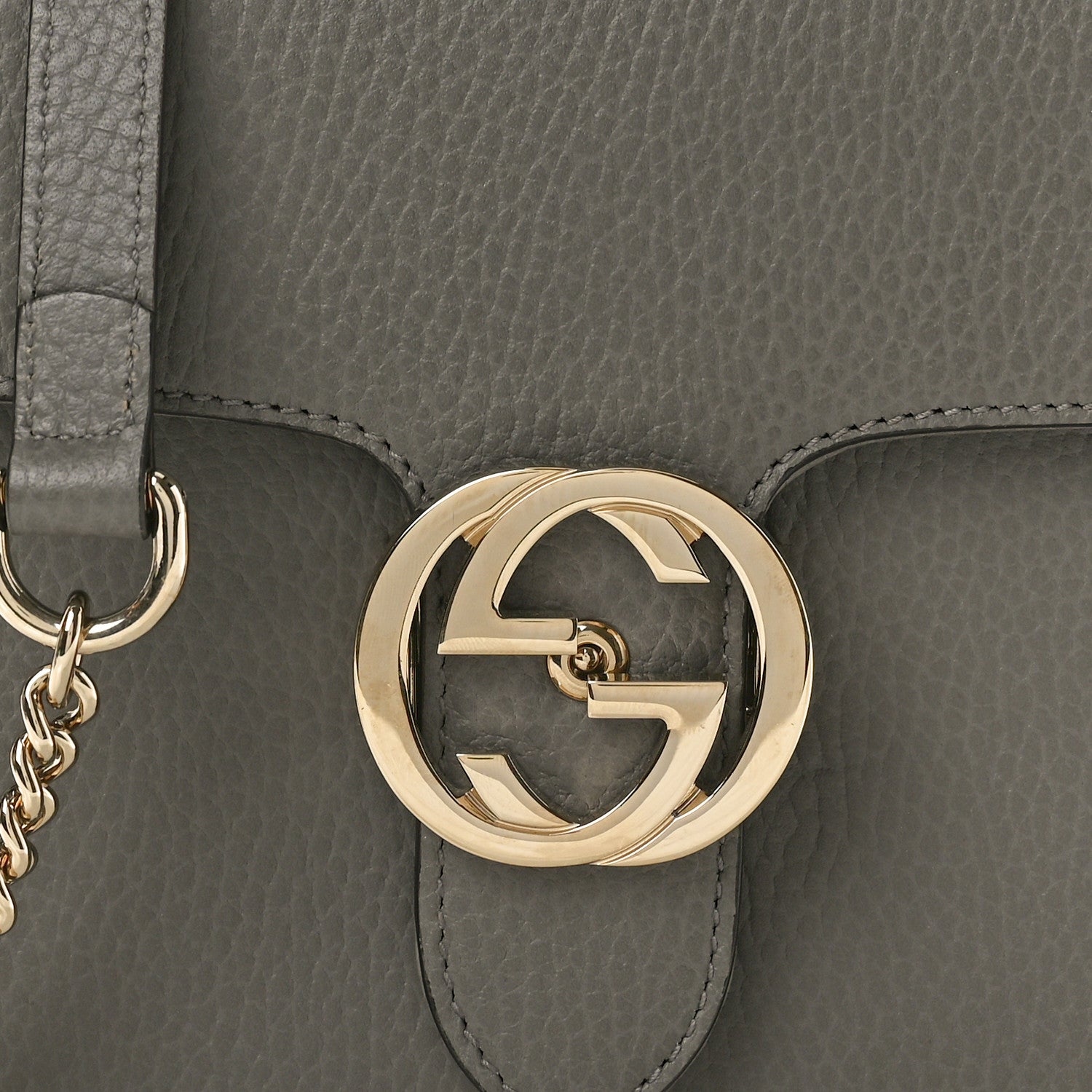 Gucci Dollar Calfskin Small Interlocking G Shoulder Bag Loess 8 of 10
