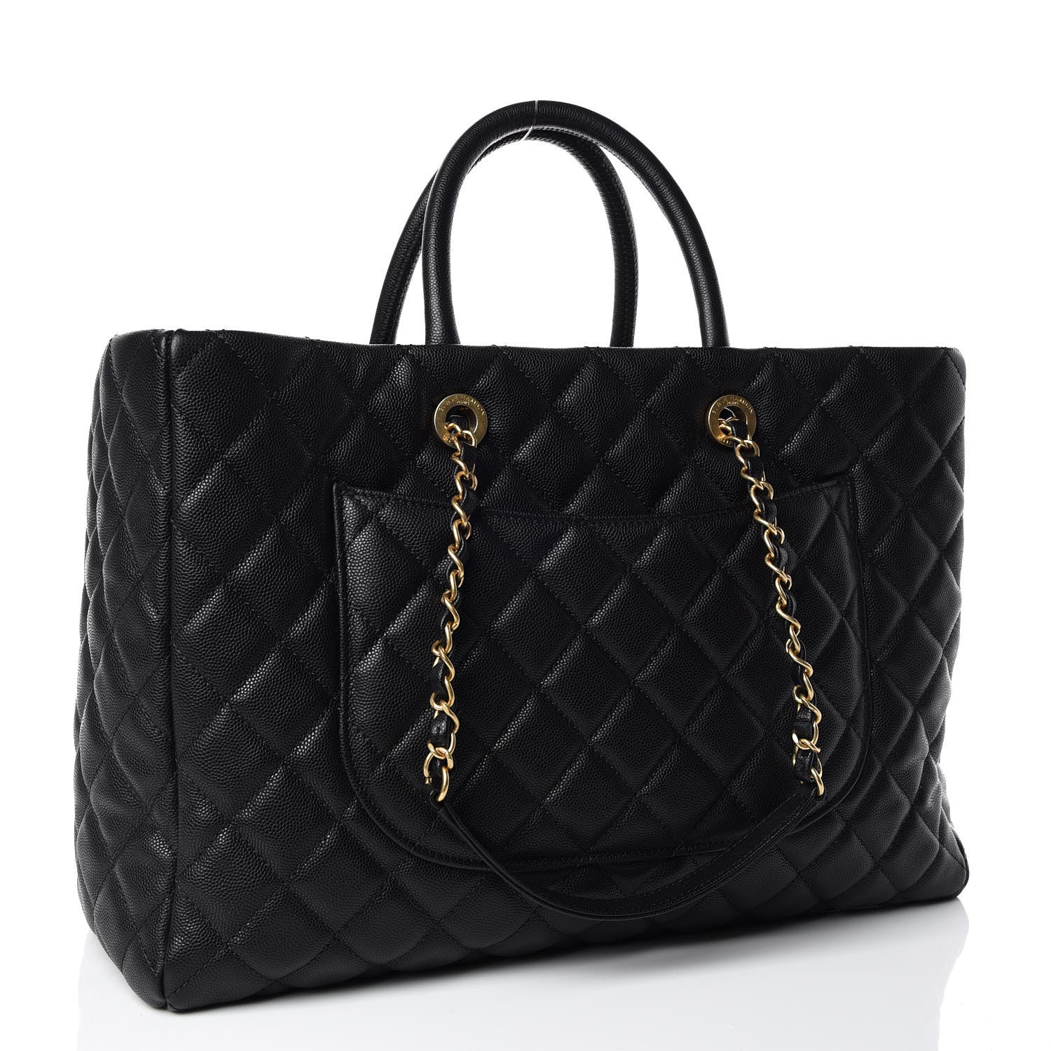 Chanel Caviar Quilted Large Coco Handle Shopping Tote Black 4 of 10