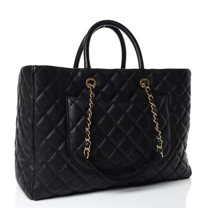 Chanel Caviar Quilted Large Coco Handle Shopping Tote Black 4 of 10