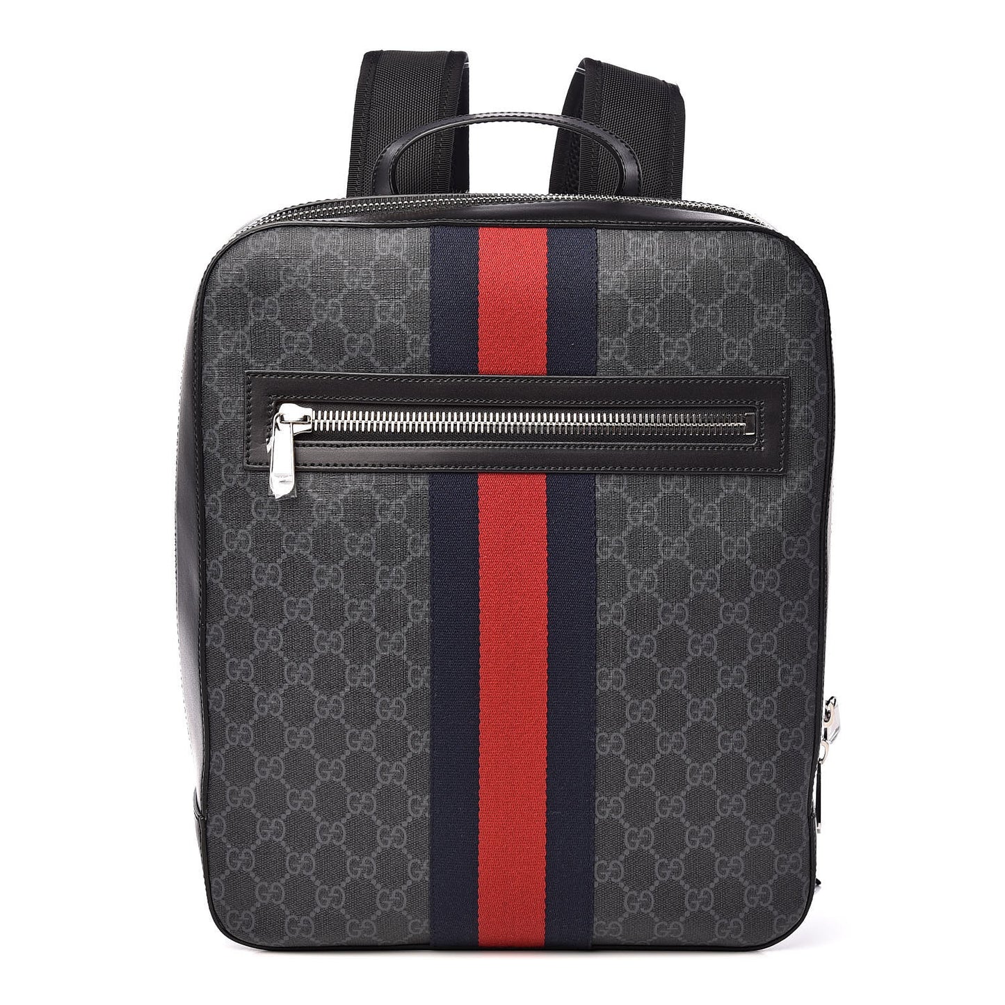 GG Supreme Monogram Web Tote Backpack Black Grey