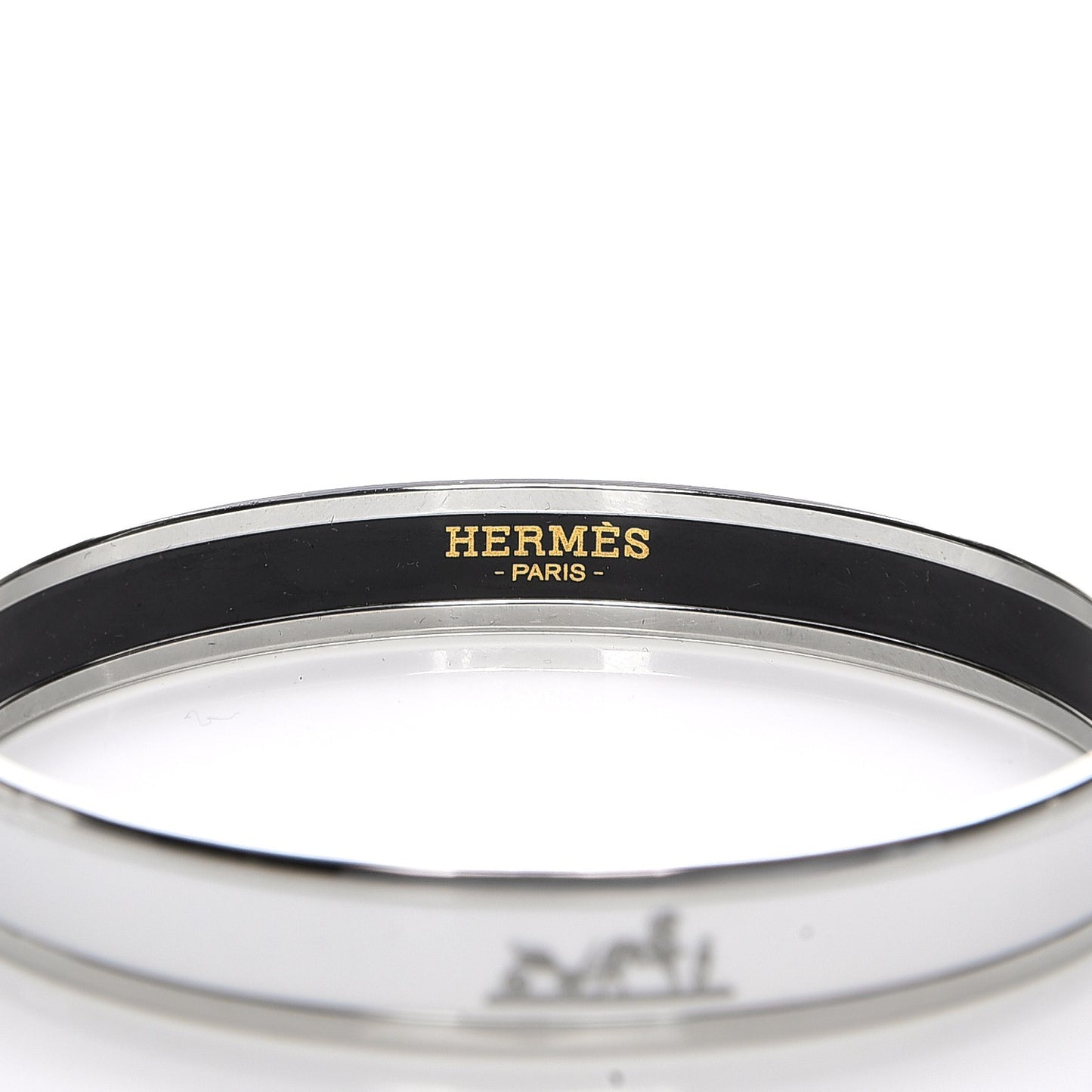Enamel Printed Narrow Caleche Bracelet 65 White