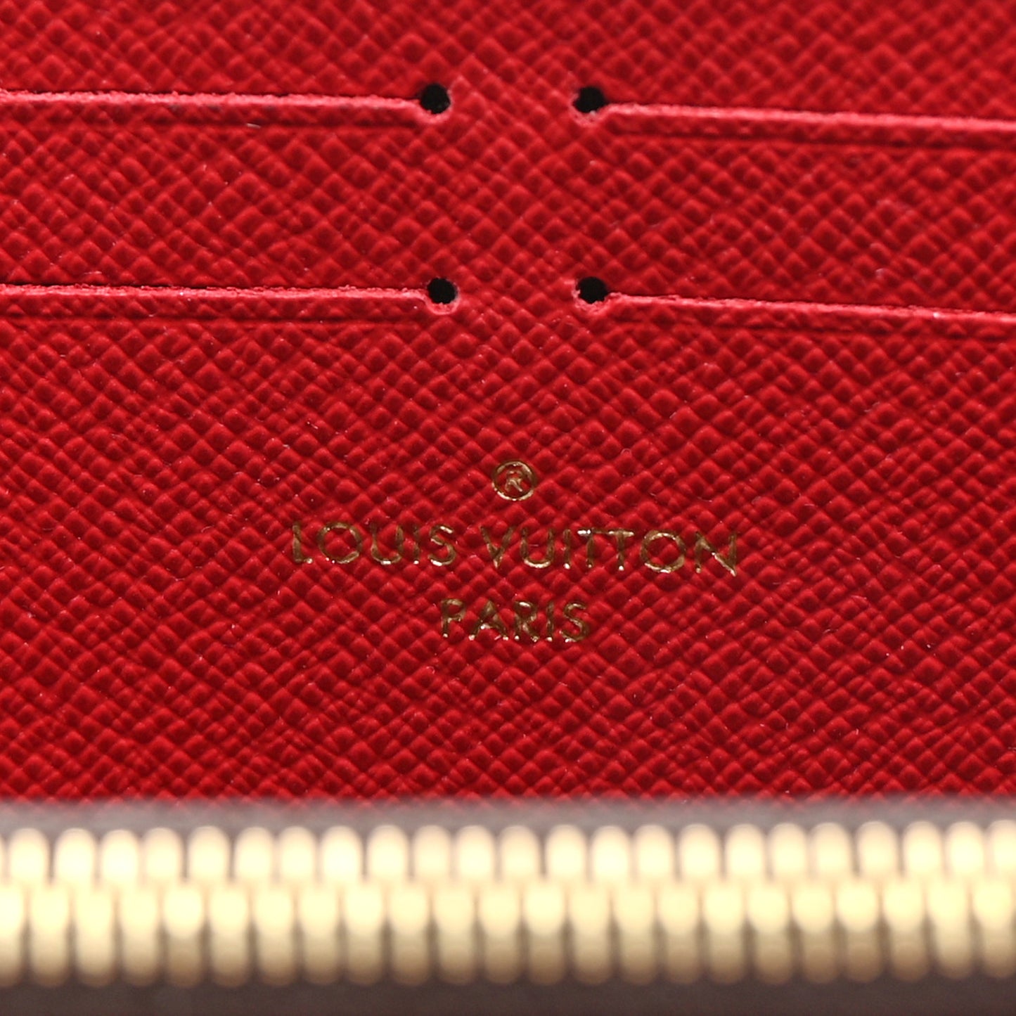 Damier Ebene Clemence Wallet Cherry