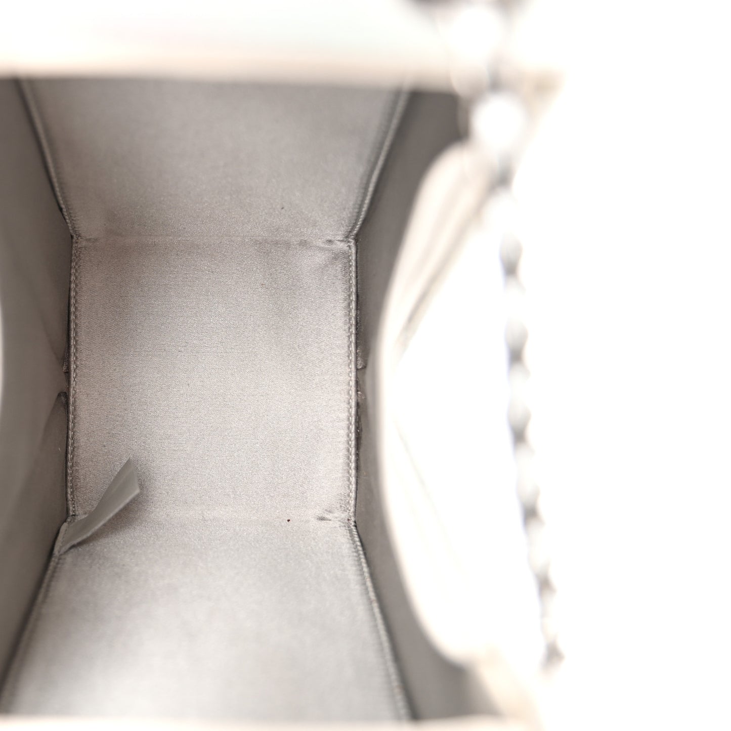 Metallic Goatskin Lait de Coco Milk Carton Bag Silver