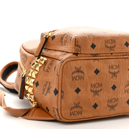 MCM Visetos Side Stud Mini Stark Backpack Cognac 7 of 8