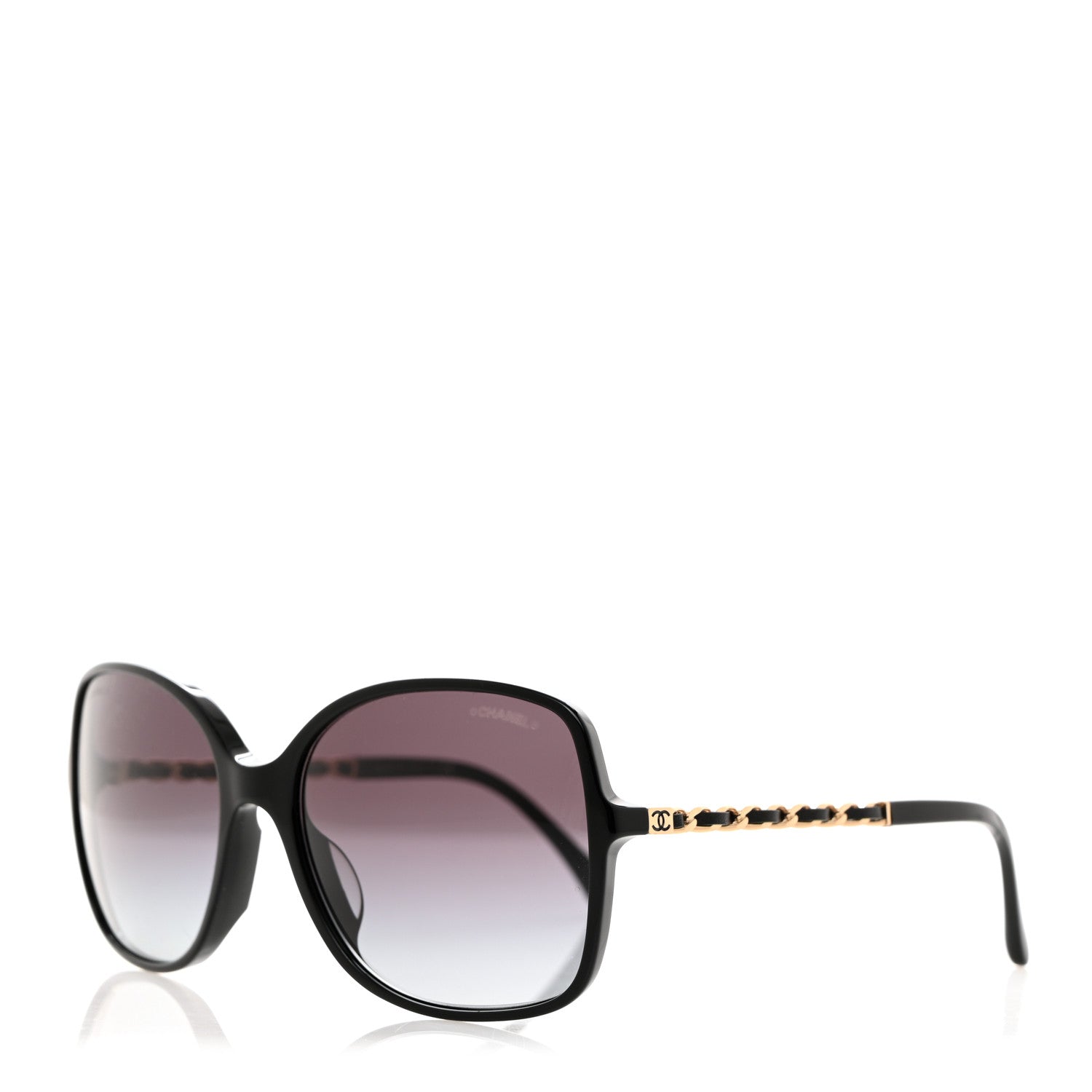 Chanel Lambskin Square Chain Sunglasses 5210-Q Black 1 of 8