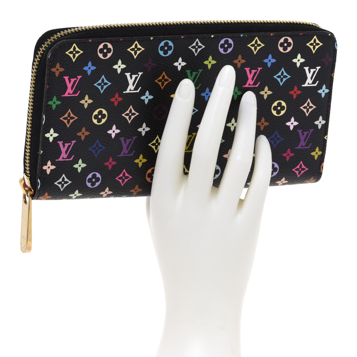 Louis Vuitton Monogram Multicolor Zippy Wallet Black Grenade 2 of 8