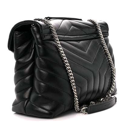 Saint Laurent Calfskin Y Quilted Monogram Medium Loulou Chain Satchel Black 3 of 11