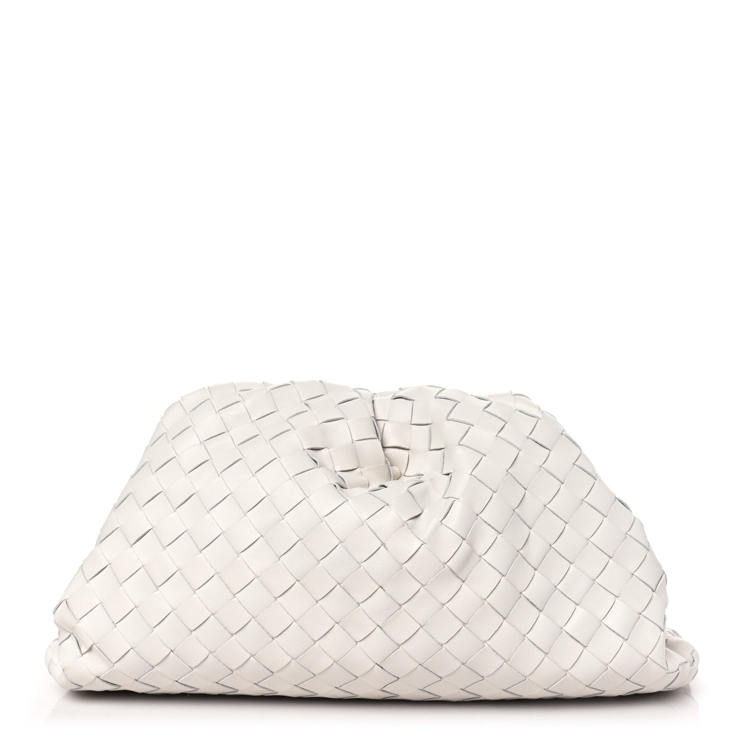 Bottega Veneta Nappa Maxi Intreccio The Pouch Oversized Clutch Chalk 1 of 9