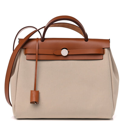 Hermes Vache Hunter Toile Herbag Zip 31 PM Trench Gold 3 of 16