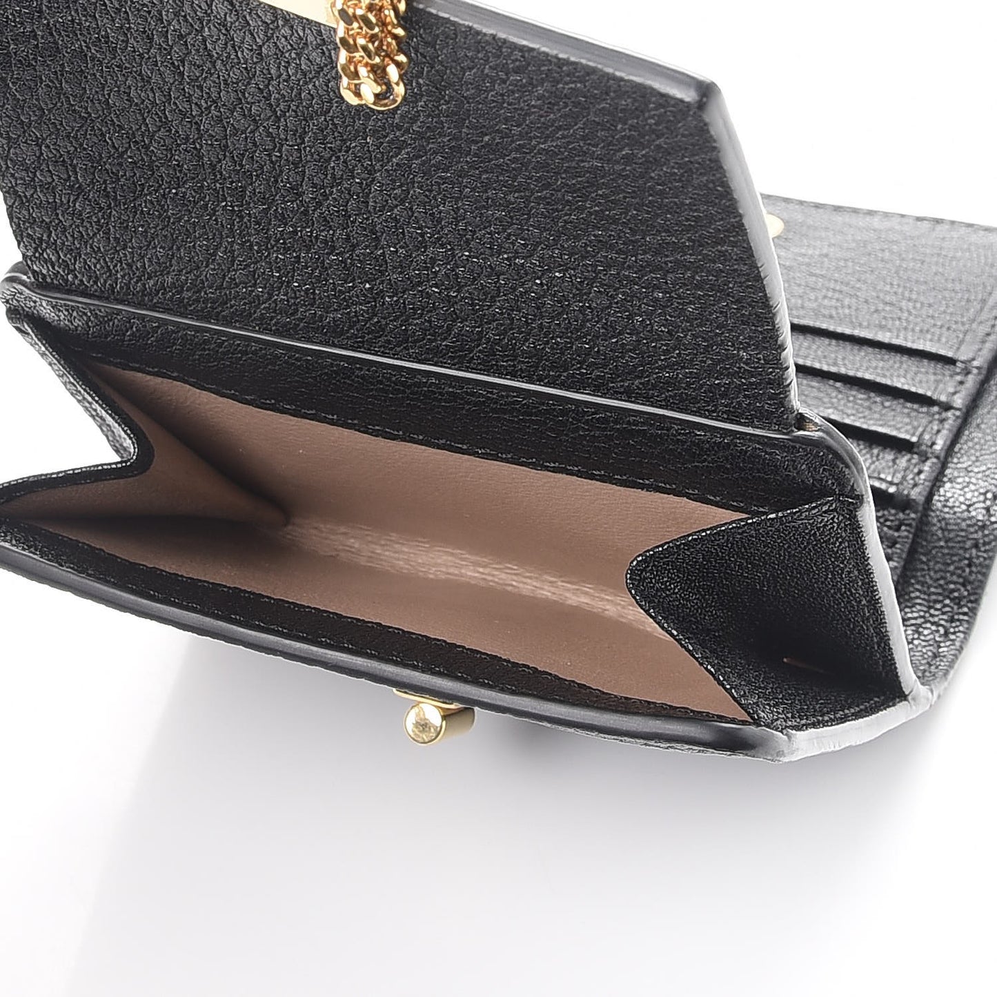 Grained Lambskin Drew Square Wallet Black