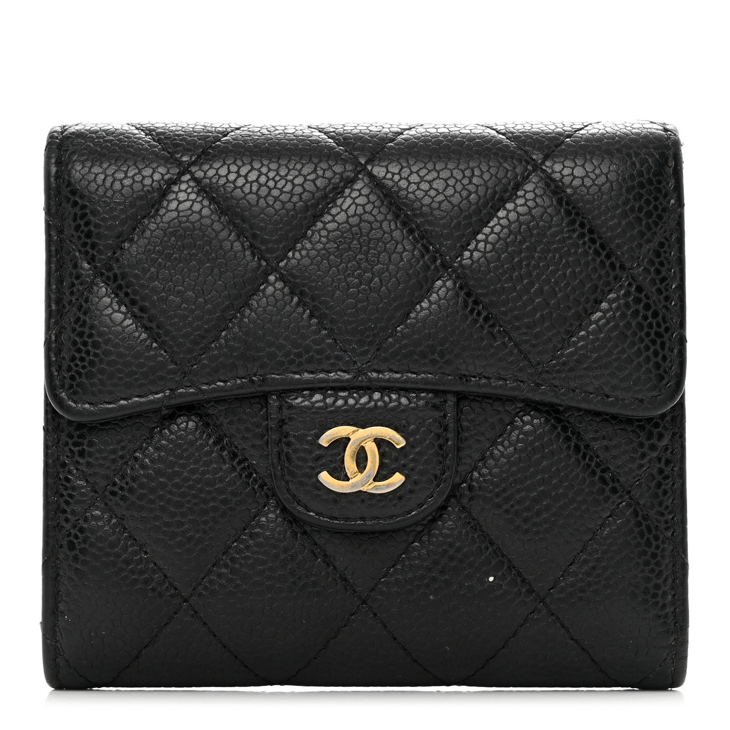 Chanel Caviar Quilted Compact Flap Wallet Black 1 of 10