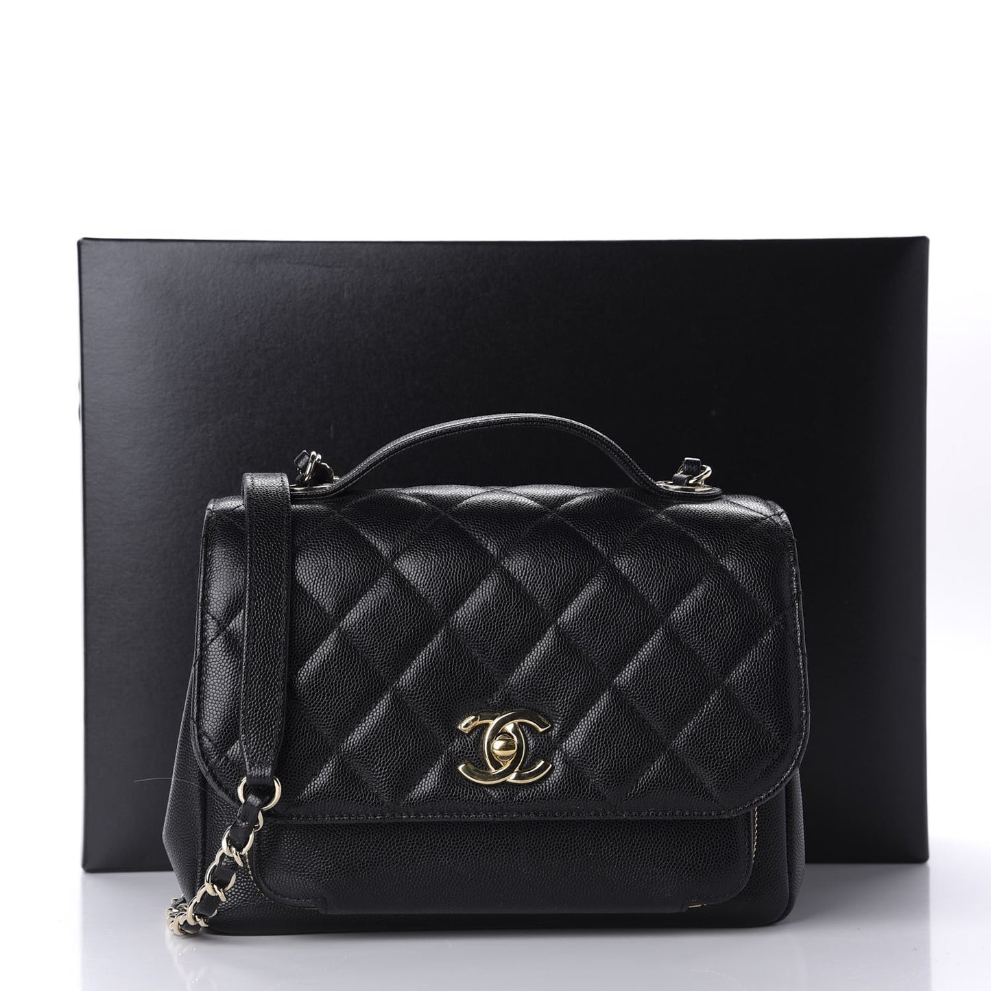 Caviar Quilted Medium Business Affinity Flap Black