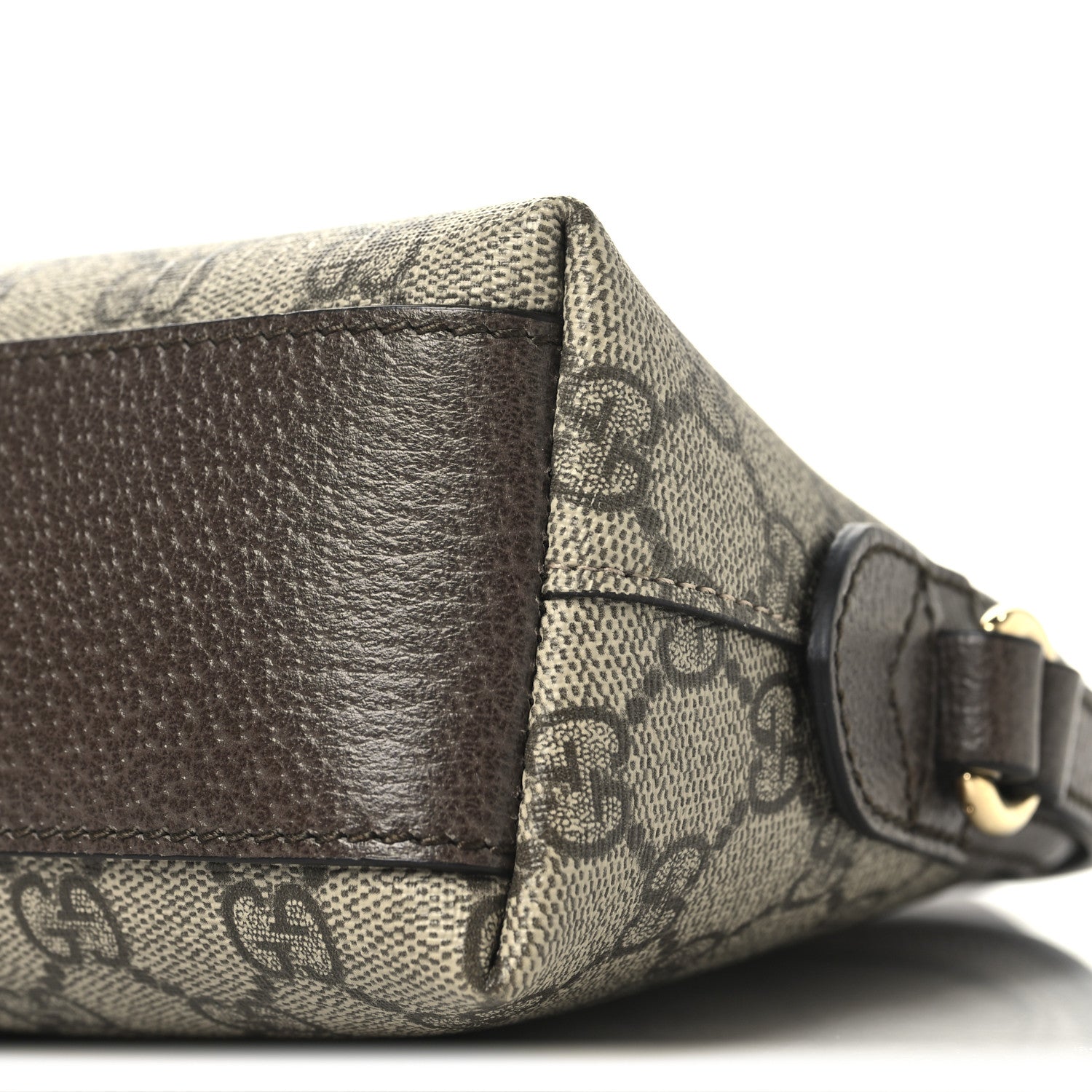 Gucci GG Supreme Monogram Textured Dollar Calfskin Web Small Ophidia Dome Shoulder Bag Beige Ebony New Acero 10 of 12