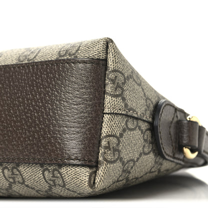 Gucci GG Supreme Monogram Textured Dollar Calfskin Web Small Ophidia Dome Shoulder Bag Beige Ebony New Acero 10 of 12
