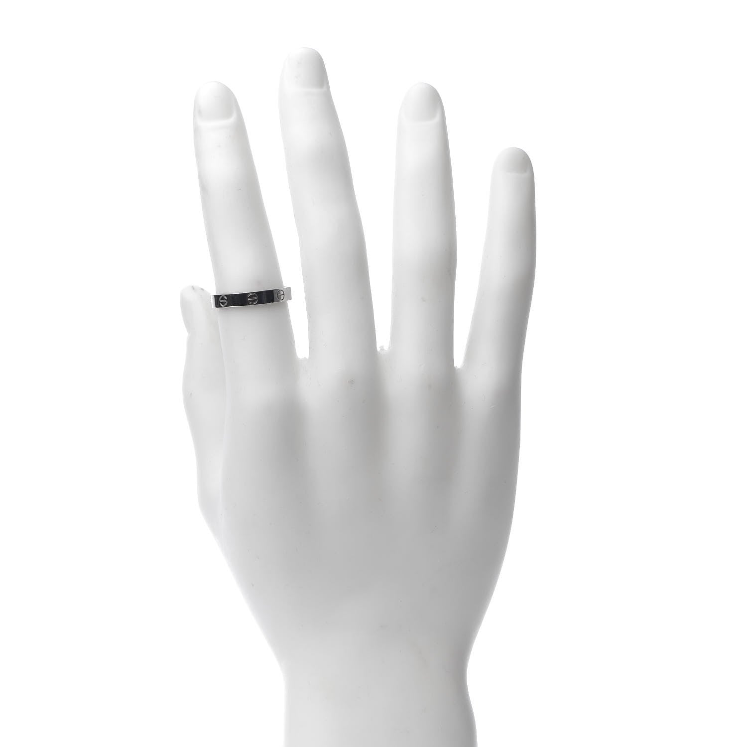 Cartier 18K White Gold 3.5mm LOVE Wedding Band Ring 61 9.5 2 of 5