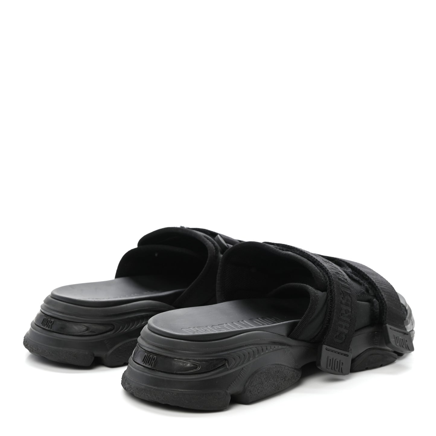Technical Fabric Camouflage D-Wander Slide Sandals 40 Black