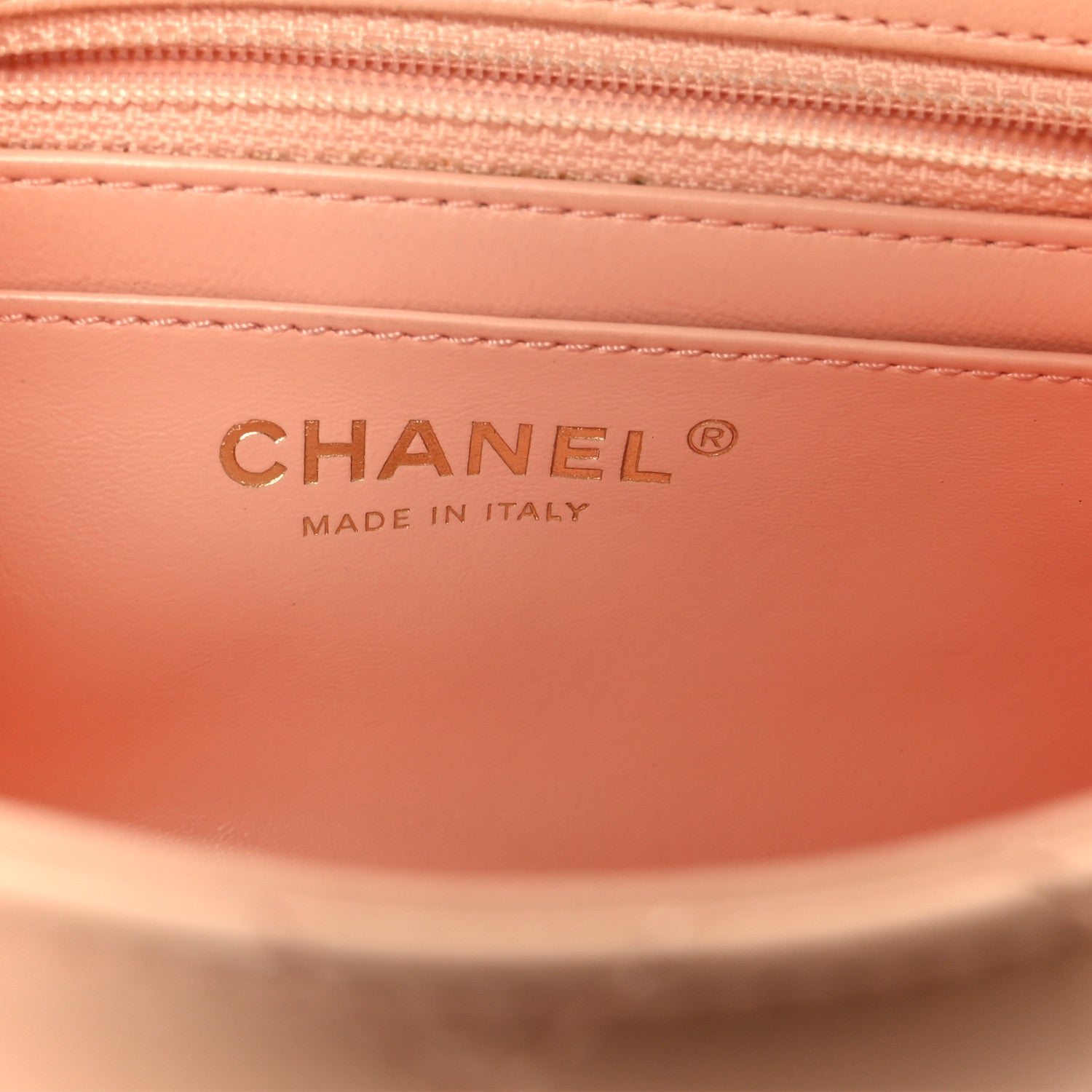 Chanel Lambskin Quilted Mini Pearl Crush Flap Light Orange 1840165