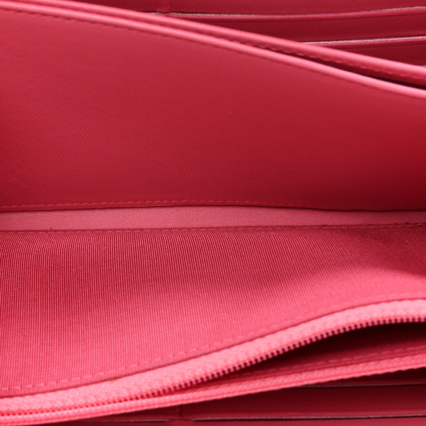 Lambskin Quilted Boy Zip Around Wallet Pink