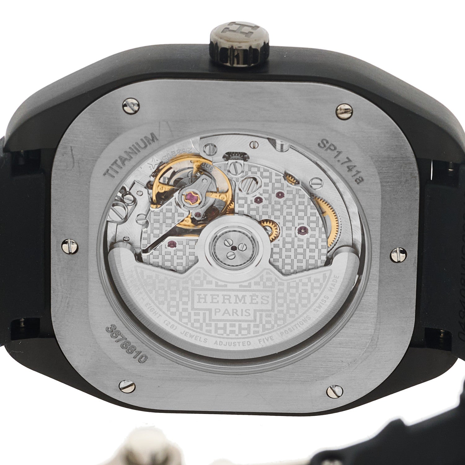 Hermes DLC Coated Titanium Rubber 39mm H08 Automatic Watch Noir 4 of 5