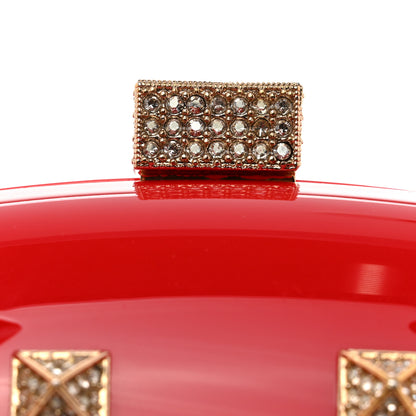 Valentino Garavani Acrylic Rockstud Minaudiere Clutch Red 7 of 7