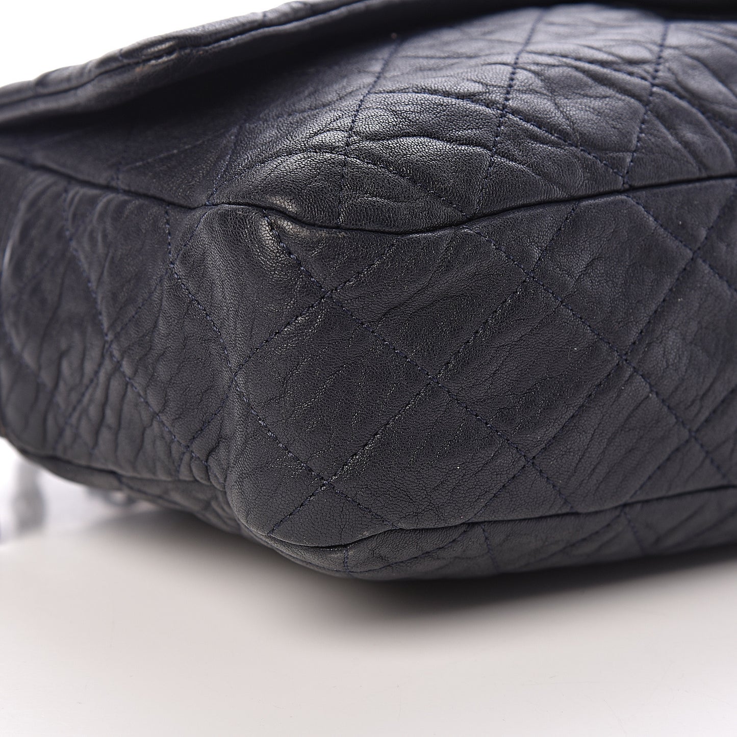 Sheepskin Quilted Jumbo Easy Flap Navy Blue
