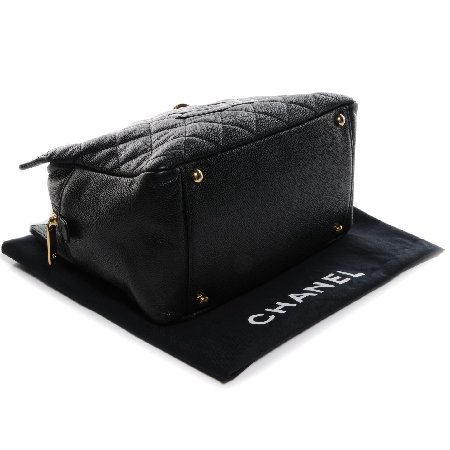 Caviar Quilted Petit Timeless Tote PTT Black