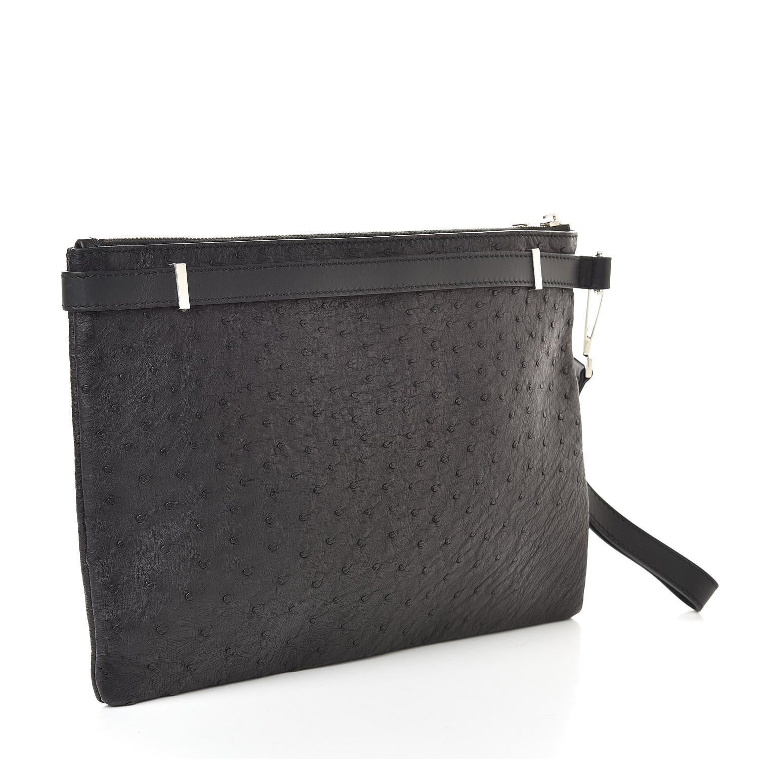 Balenciaga Ostrich Veau Document Case Black 3 of 9