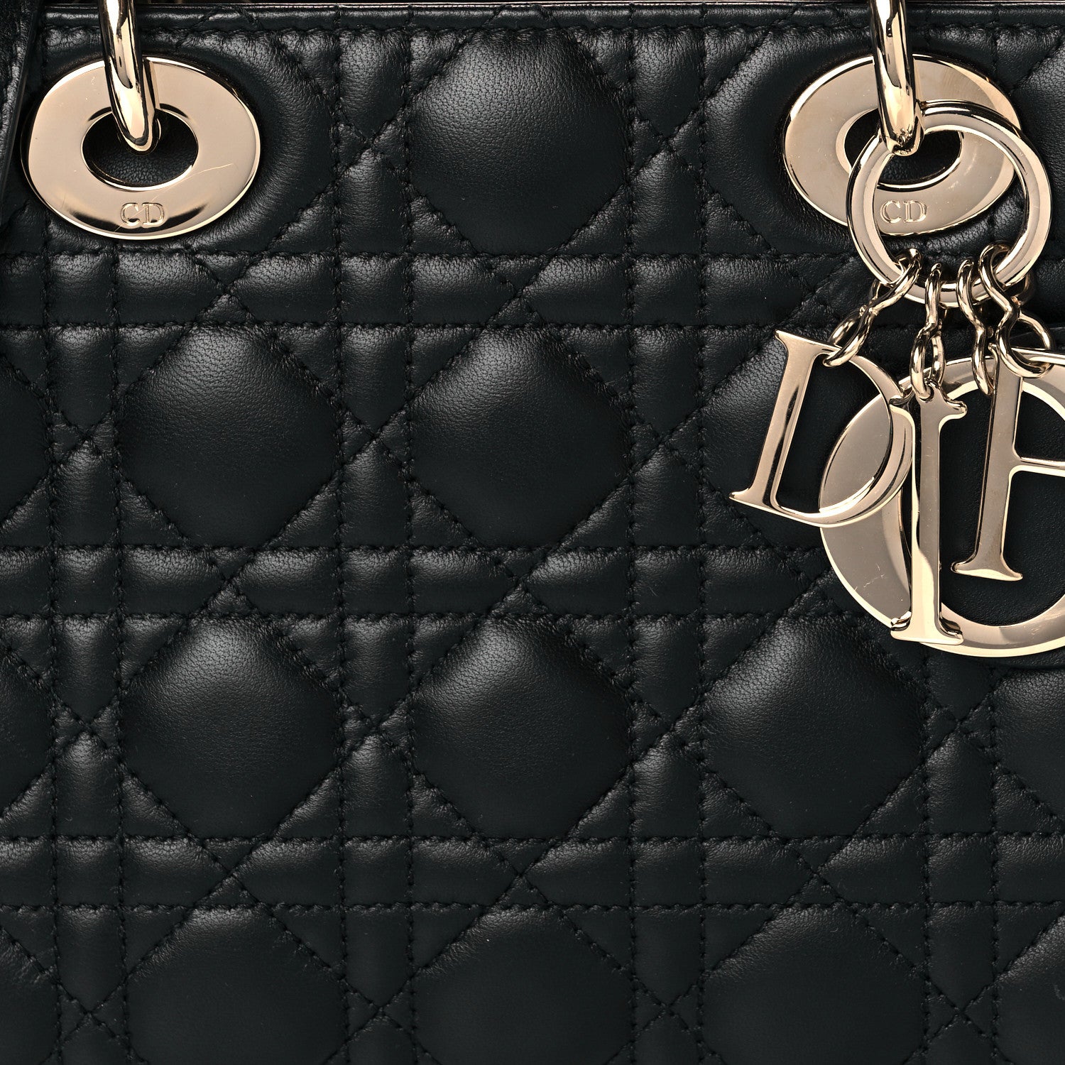 Christian Dior Lambskin Cannage Small Lucky Badges My Lady Dior Black 7 of 9