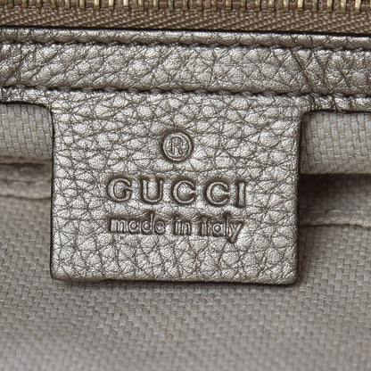 Gucci Metallic Pebbled Calfskin Medium Soho Chain Shoulder Bag Golden Beige 8 of 15