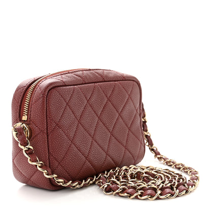Chanel Caviar Quilted Mini Coco Tassel Camera Case Burgundy 2 of 10