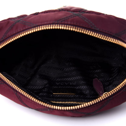 Prada Tessuto Nylon Saffiano Impunturato Quilted Wristlet Bordeaux 5 of 9