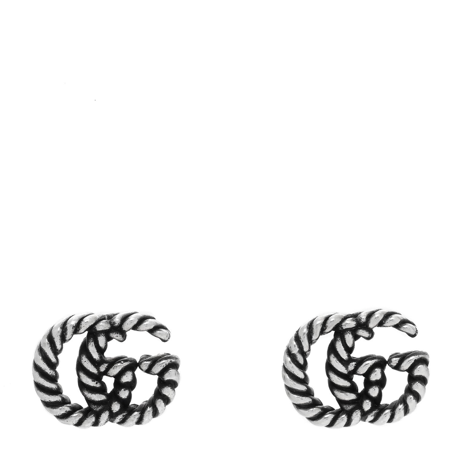 Gucci Sterling Silver Torchon Double G Earrings 1 of 4
