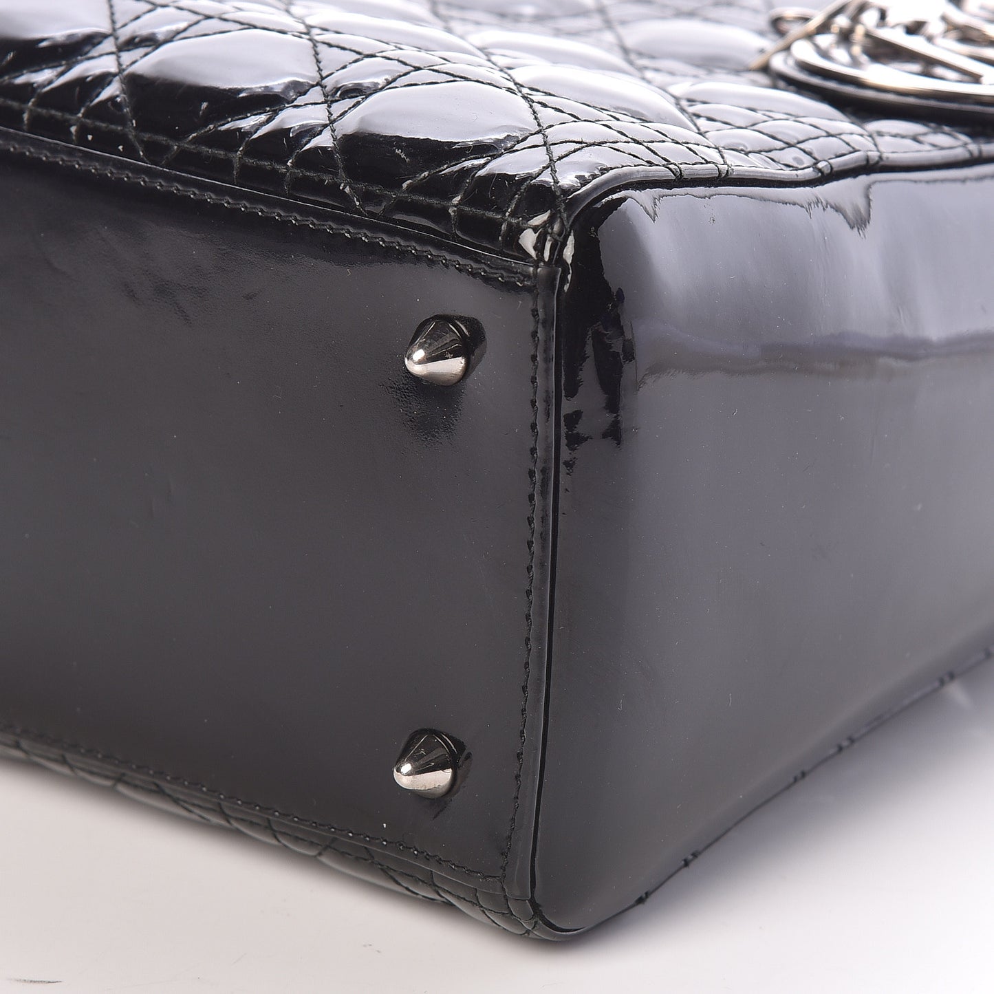 Patent Cannage Medium Lady Dior Black