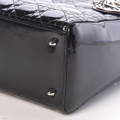 Christian Dior Patent Cannage Medium Lady Dior Black 9 of 11