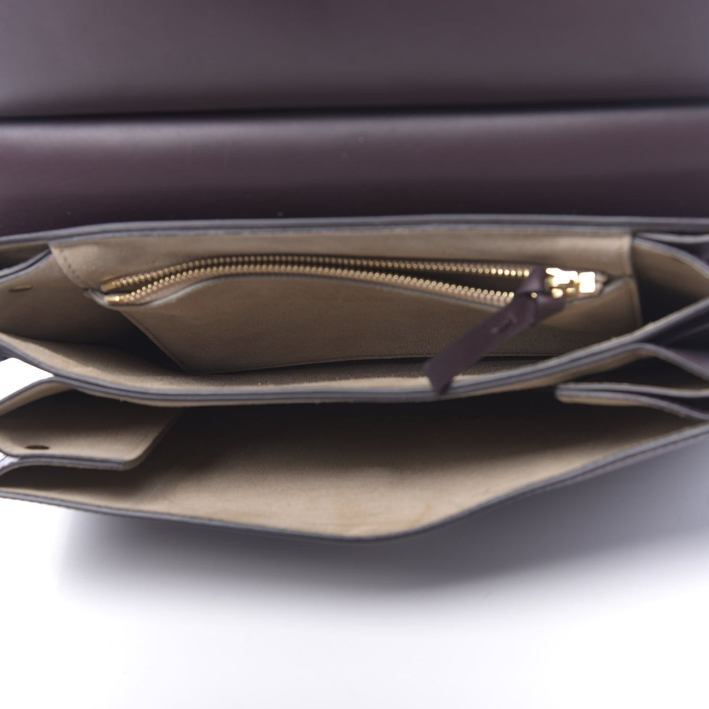 Goatskin Smooth Calfskin Medium Faye Shoulder Bag Brown Purple