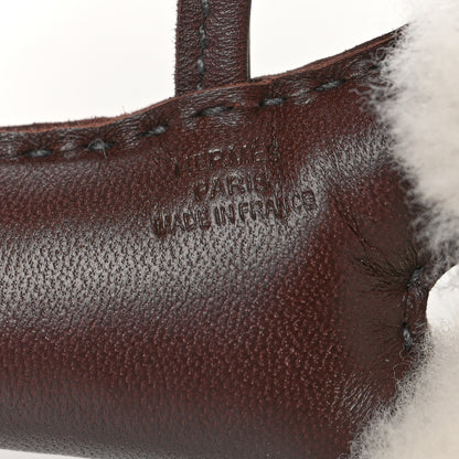 Hermes Milo Lambskin Shearling Budy Charm Chocolate 3 of 4