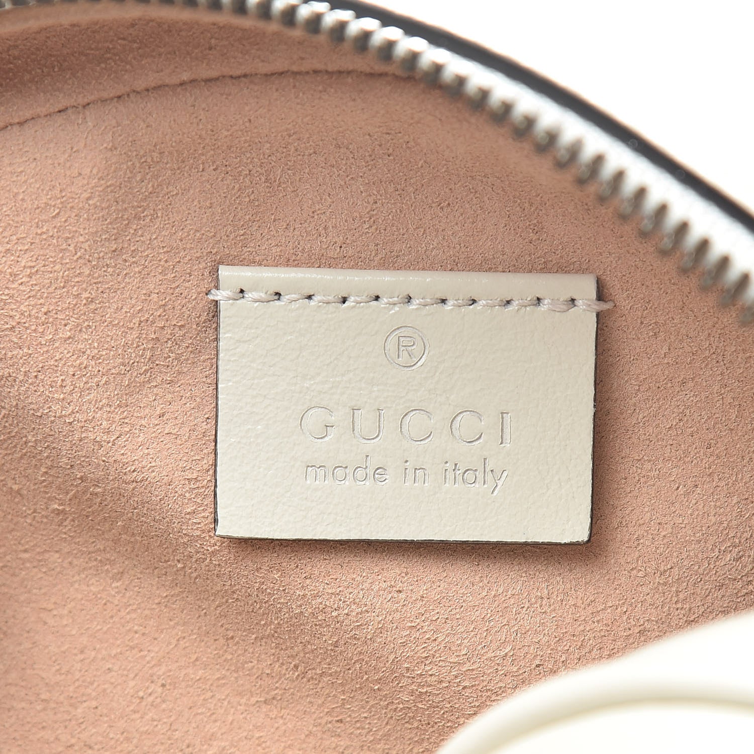 Gucci Calfskin Matelasse Mini GG Marmont Round Shoulder Bag White 6 of 10