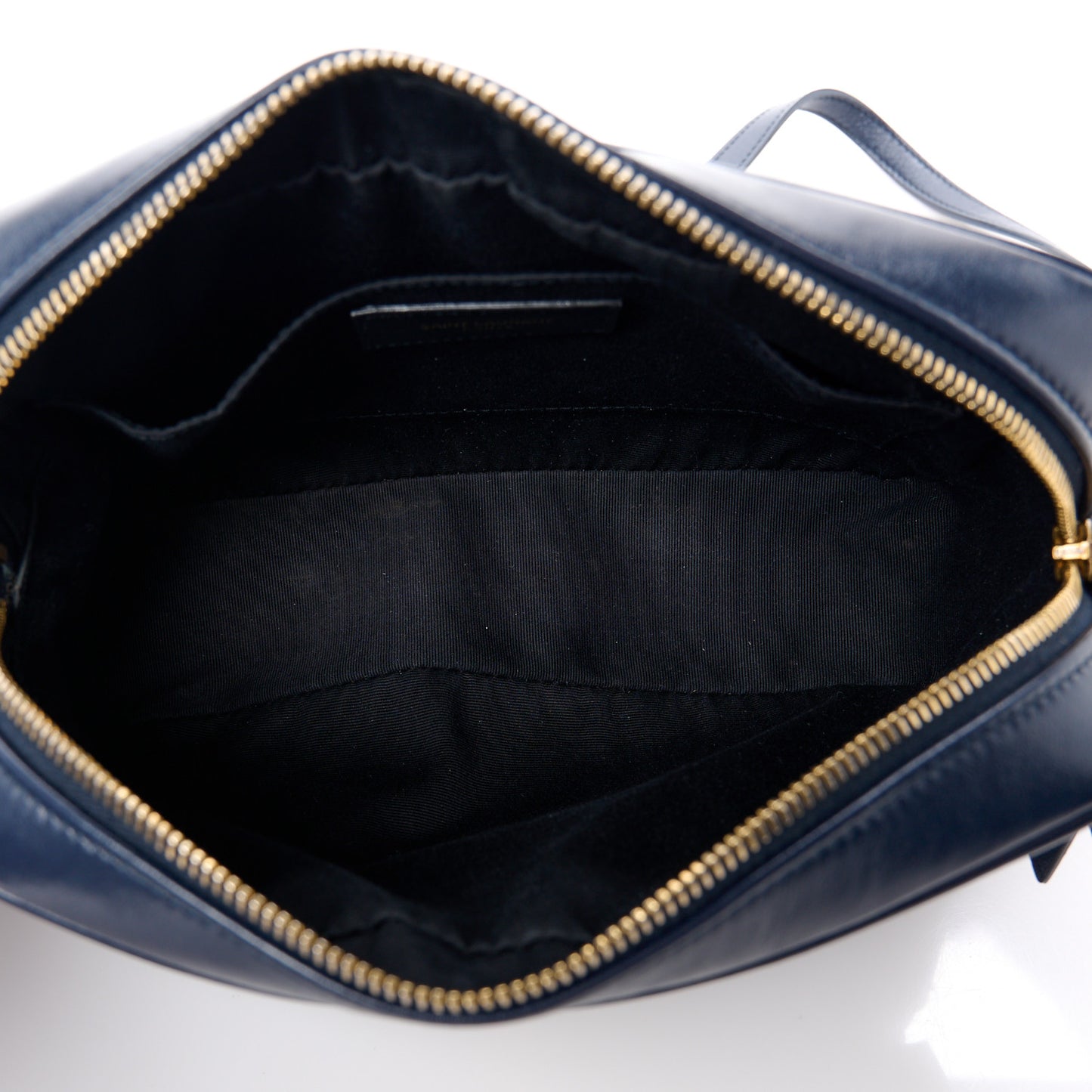 SAINT LAURENT Calfskin Matelasse Monogram Lou Camera Bag Navy