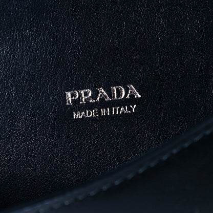 Prada City Calfskin Envelope Chain Clutch Black 7 of 8