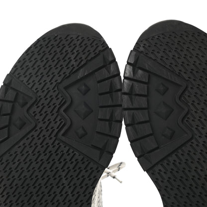 Hermes Knit Goatskin Mens Addict Sneakers 41 Black White 8 of 9