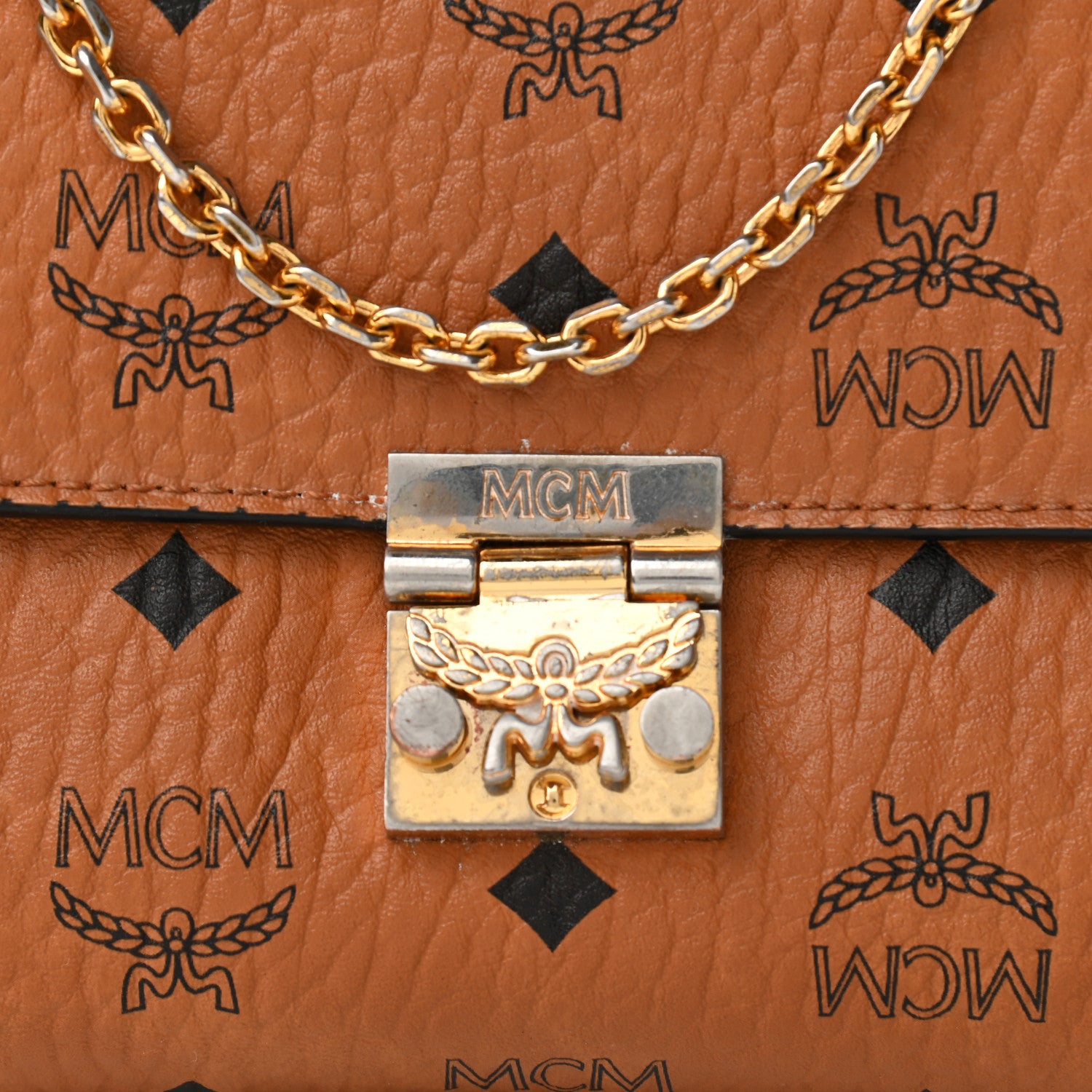 MCM Visetos Medium Patricia Wallet On Chain Cognac 8 of 11