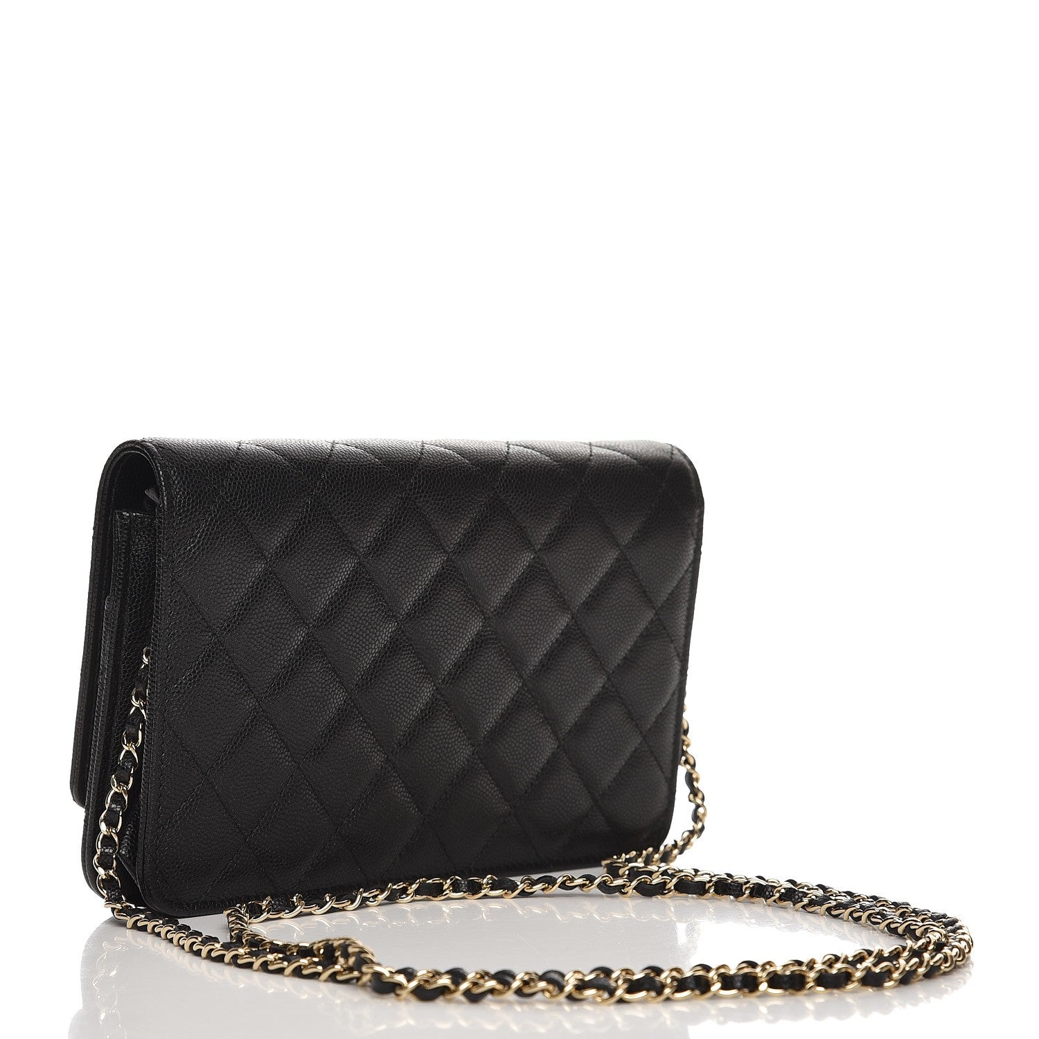 Chanel Caviar Quilted Golden Class Wallet On Chain WOC Black 3 of 9