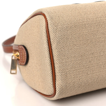 Celine Triomphe Textile Calfskin Small Boston Bag Natural Tan 8 of 9