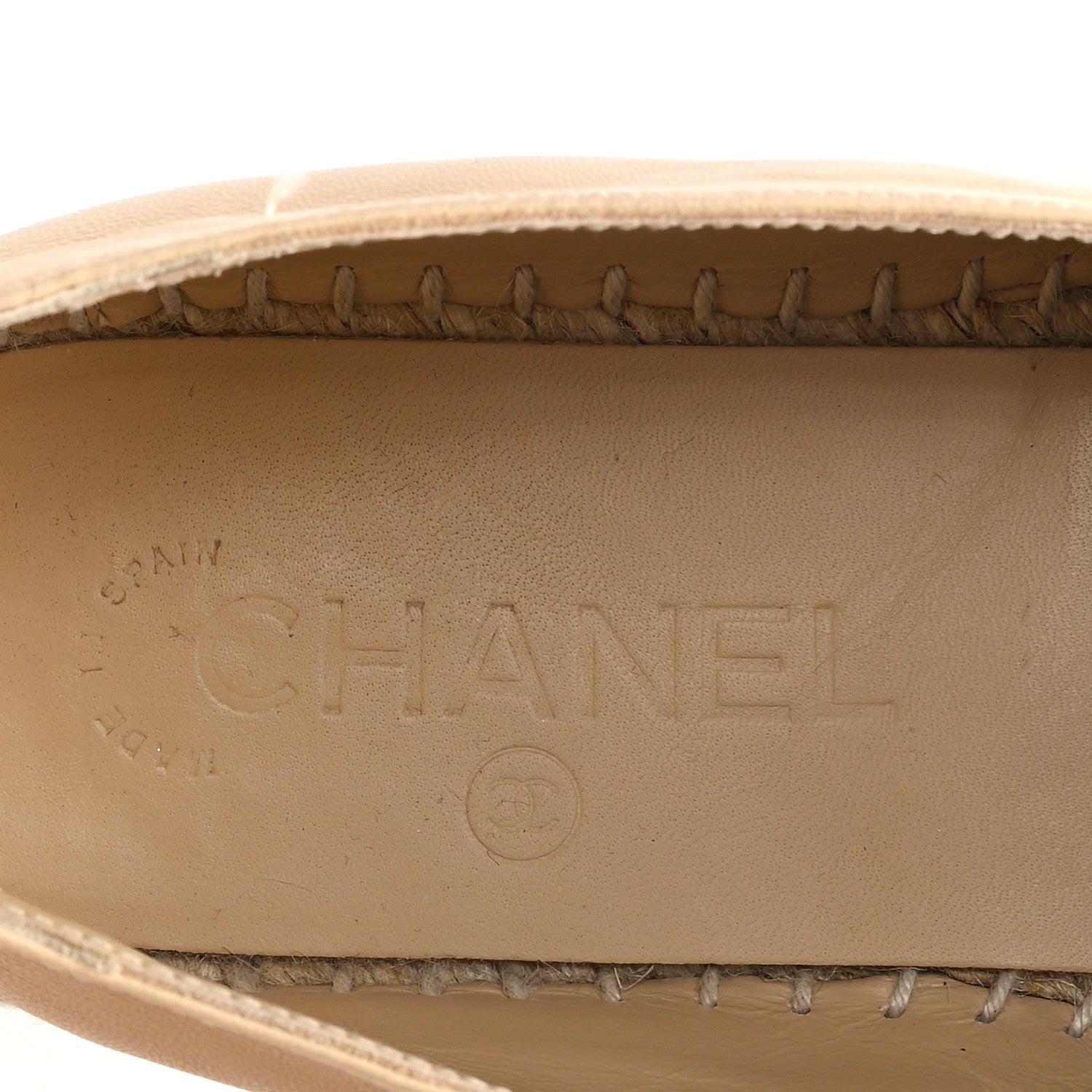Chanel Lambskin CC Espadrilles 38 Beige Black 8 of 11