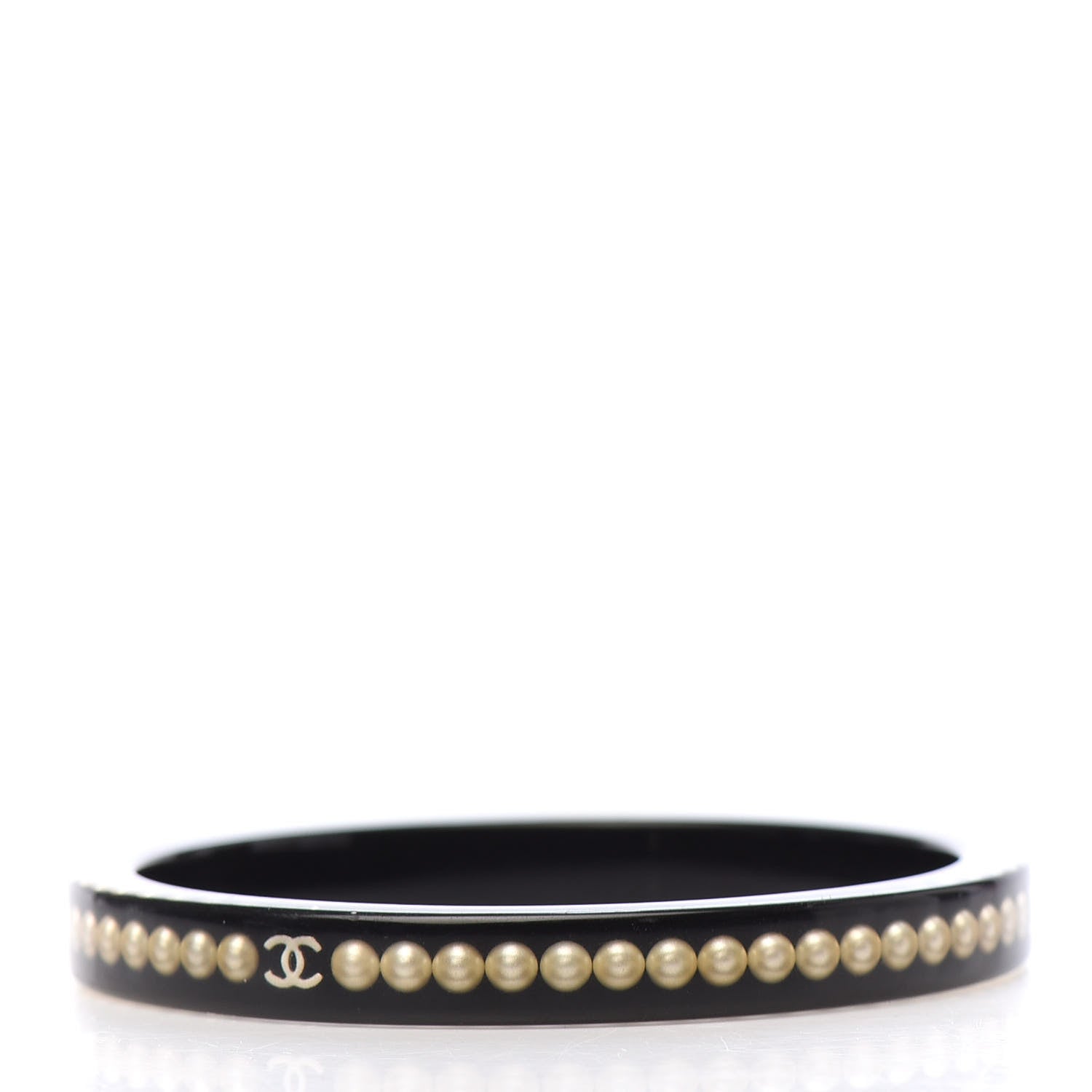 Chanel Resin Pearl CC Bangle Black 3 of 5