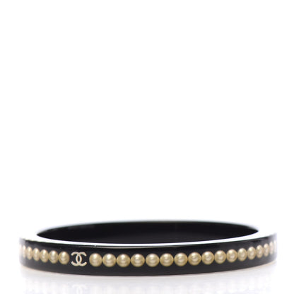 Chanel Resin Pearl CC Bangle Black 3 of 5