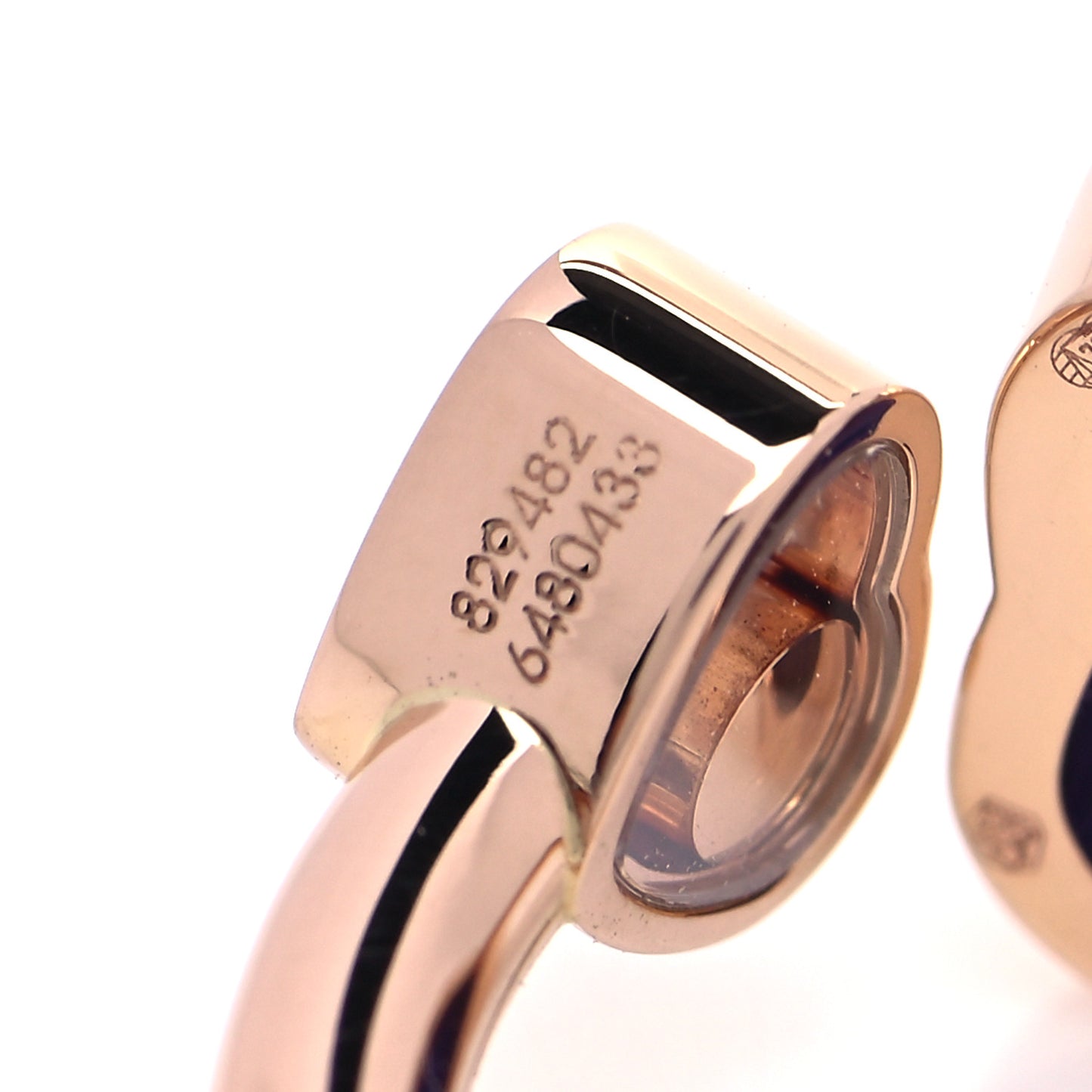 18K Rose Gold Diamond Blue Gem Happy Hearts Ring 52 6